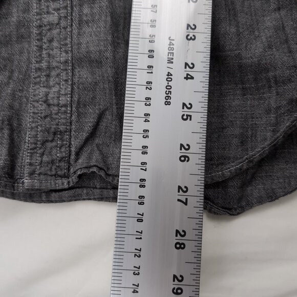 Vintage J. Crew Men's Gray Chambray Button Up Long Sleeve Shirt Pockets, Small - Picture 8 of 8